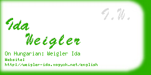 ida weigler business card